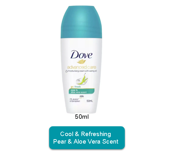 Dove Advanced Care Anti Perspirant Pear & Aloe Vera Roll On 50ml