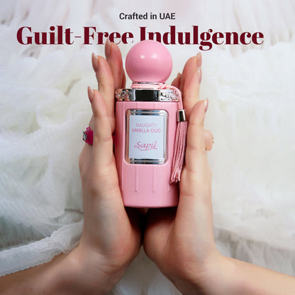 Sapil Naughty Vanilla Oud Eau de Parfum for Men & Women 100ml - Long Lasting Sweet Vanilla Oud Fragrance Perfume with Warm Or