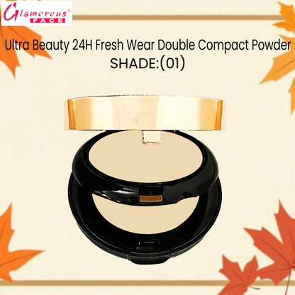 Glamorous Face Ultra Beauty 24H Fresh Wear Double Compact Powder (Shade:01)