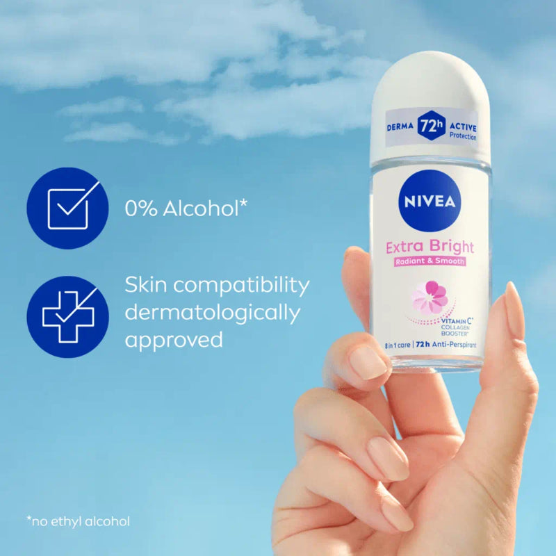 Nivea Extra Bright Radiant & Smooth Anti Perspirant Roll On 50ml