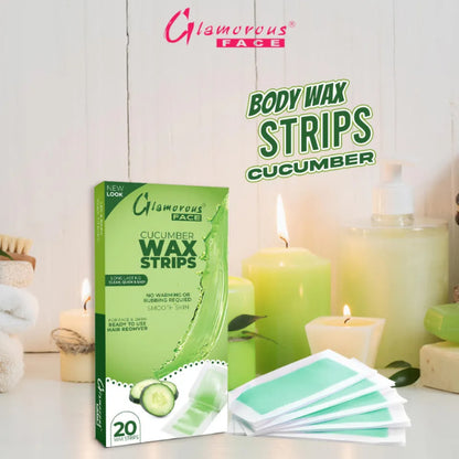 Glamorous Face Body Wax Strips (Cucumber)