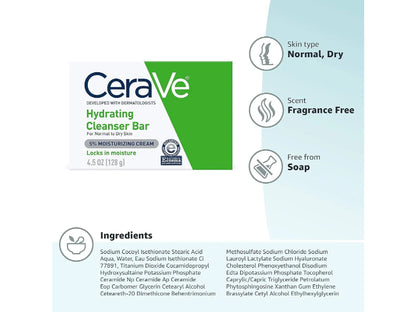 Cerave Hydrating Cleanser Bar 128g