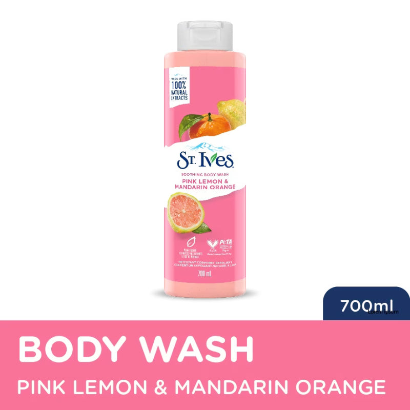 St Ives Soothing Body Wash Pink Lemon & Mandarin Orange 700ml Refreshing & Gentle Care