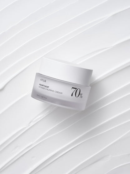 Anua Heartleaf 70% Intense Calming Cream 50 ml Soothes & Strengthens Sensitive Skin (K Beauty)