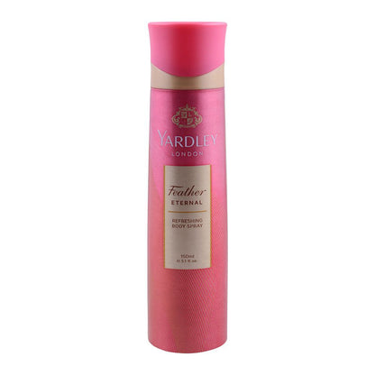 Yardley Feather Eternal Body Spray for Women 150ml - Long Lasting Elegant Floral Fragrance Mist with Soft Musk & Fresh Notes,