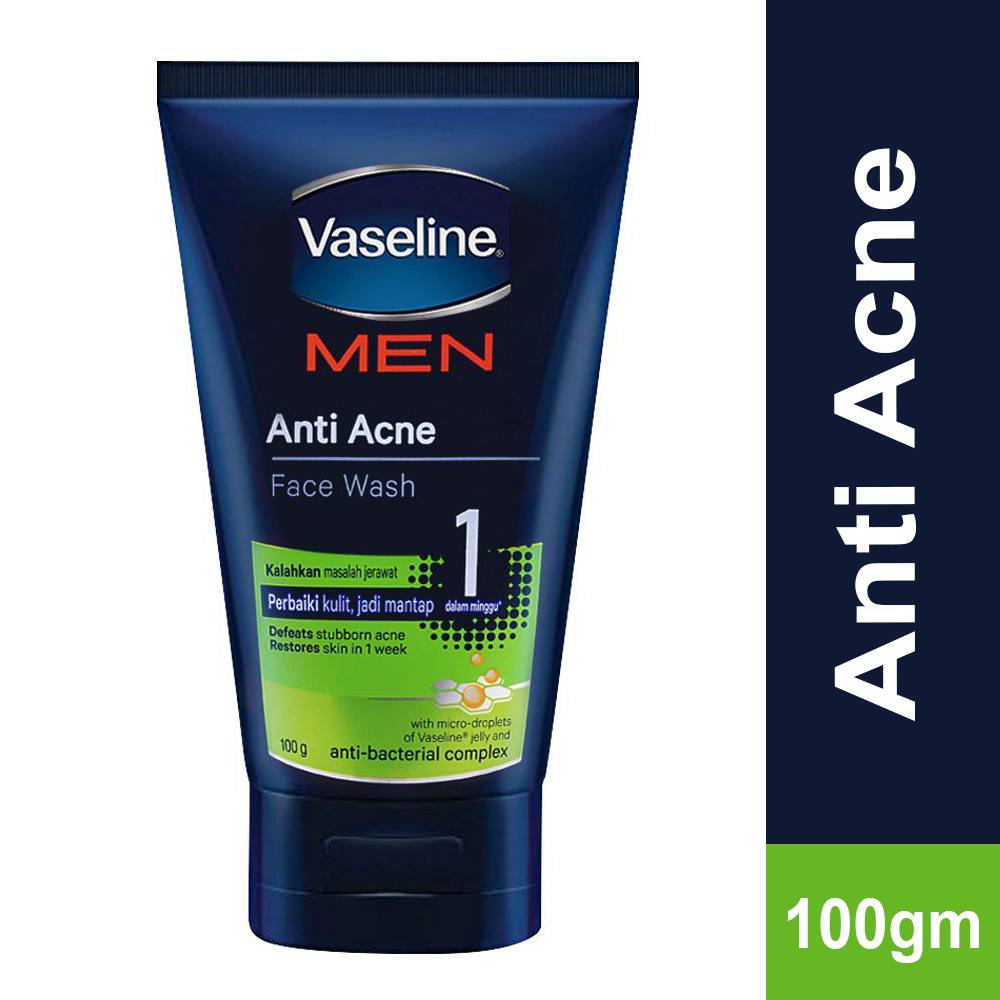 Vaseline Men Anti-Acne Face Wash 100g – Deep Cleansing for Acne-Prone Skin
