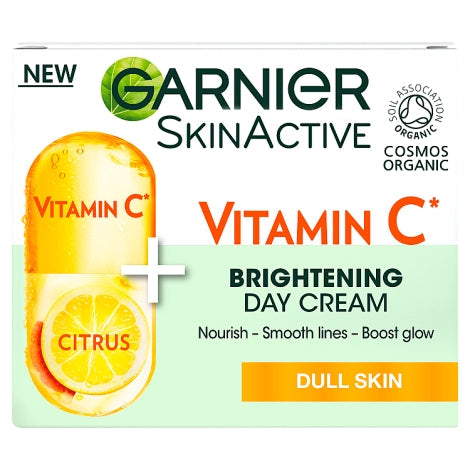 Garnier SkinActive Vitamin C Brightening Day Cream 50ml – Revives Dull Skin & Boosts Natural Glow