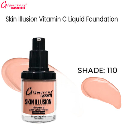 Glamorous Face Skin Illusion Vitamin C Liquid Foundation 25ml (SHADE:110)