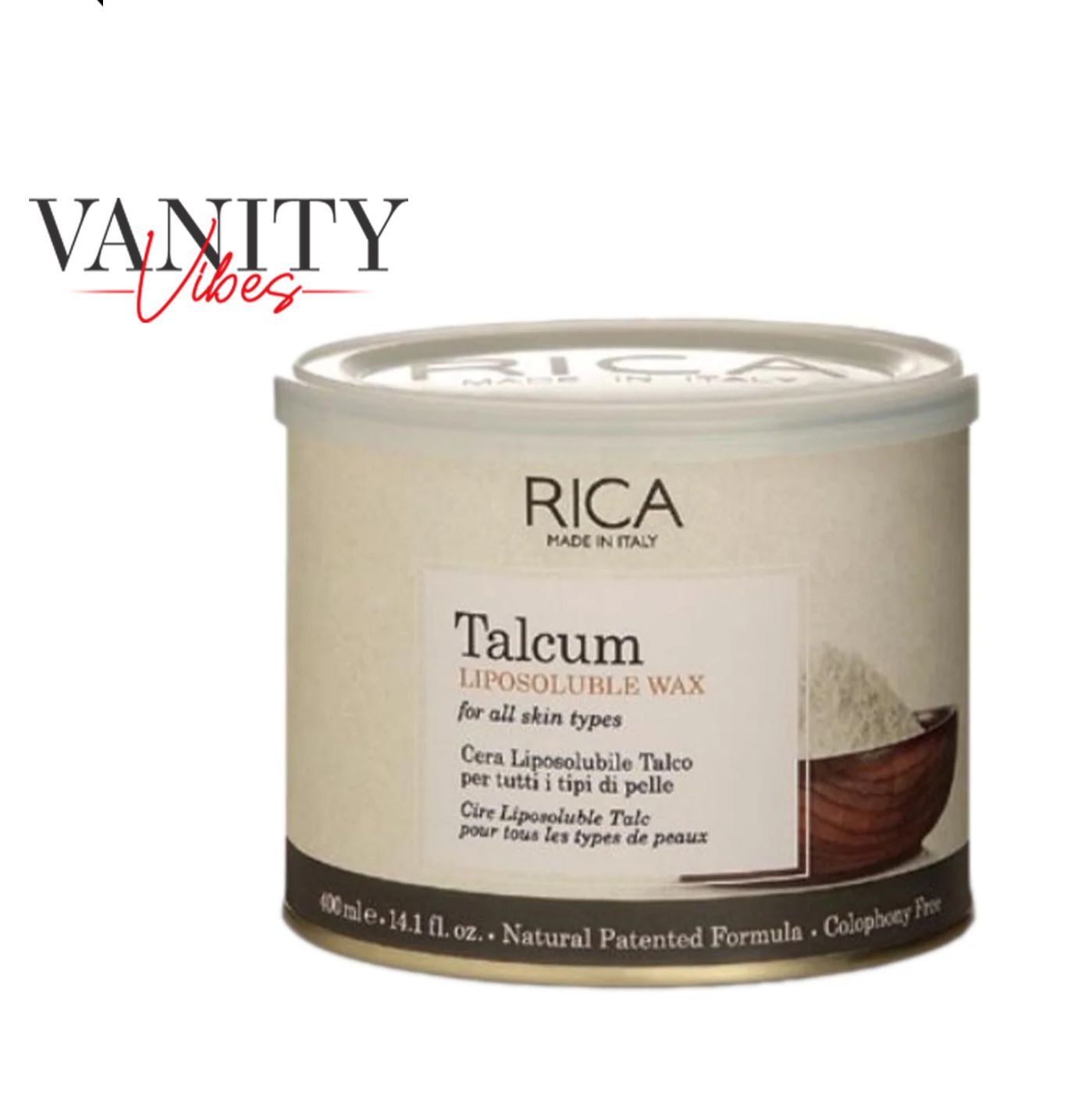 Rica Talcum Liposoluble Wax For All Skin Type 400ML