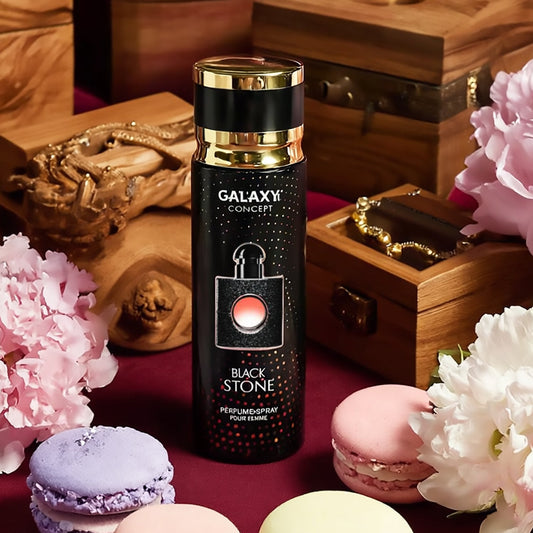 Galaxy Concept Black Stone Perfume Spray Pour Femme 200ml - Long Lasting Women’s Fragrance Body Mist for Elegant & Fresh Scen