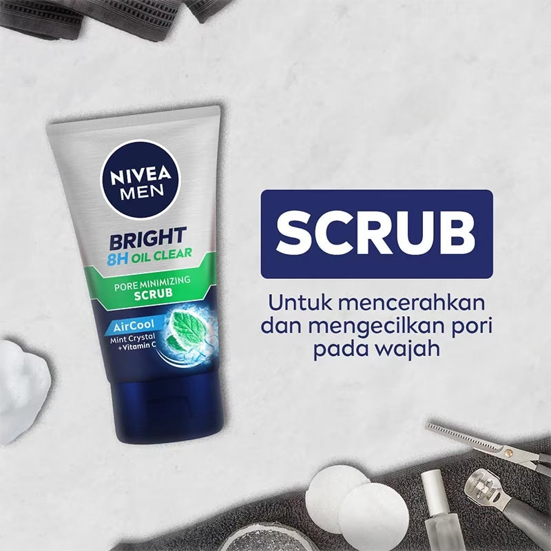 Nivea Men Bright Oil Clear Pore Minimizing Scrub 100ml