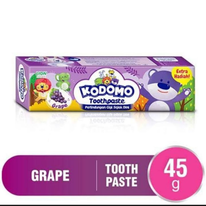 Kodomo Lion Japan Grape Toothpaste 45g Extra Gift Gentle Cavity Protection for Kids
