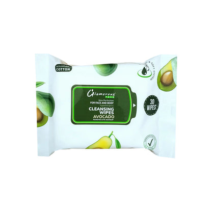 Glamorous Face Cleansing Makeup Remover Wipes 30 Pieces (AVOCADO)