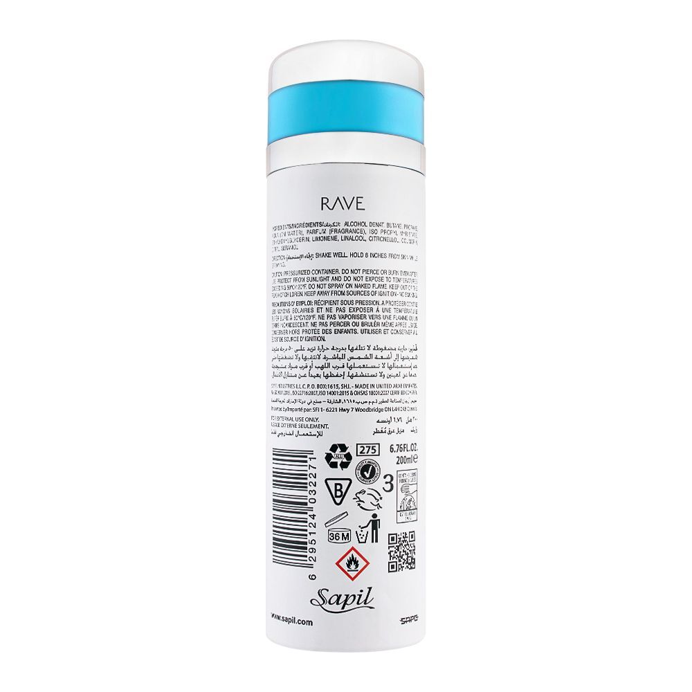 Rave by Sapil Body Spray 200ml for Men