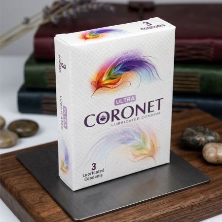 INNO Coronet Lubricated Condoms 3 Pcs - Ultra Smooth, Safe & Comfortable Protection for Men | Long Lasting Feel