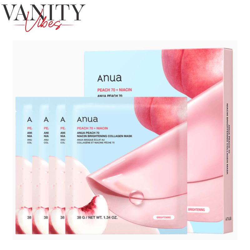 Anua Peach 70+ Niacin Brightening Collagen Mask 38 g Radiance Boost & Even Skin Tone (K Beauty)
