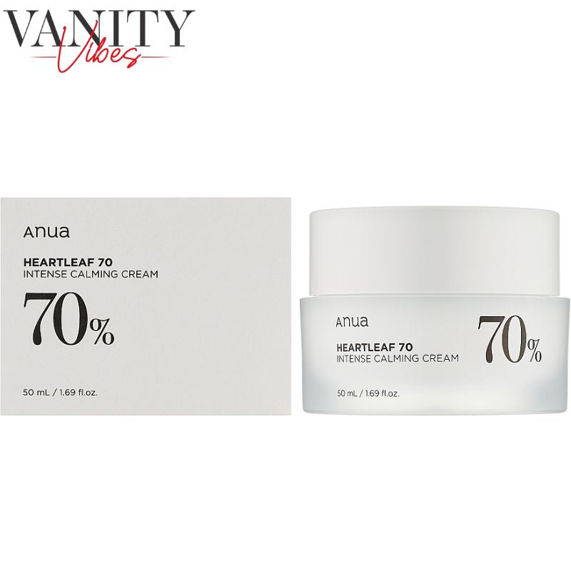 Anua Heartleaf 70% Intense Calming Cream 50 ml Soothes & Strengthens Sensitive Skin (K Beauty)