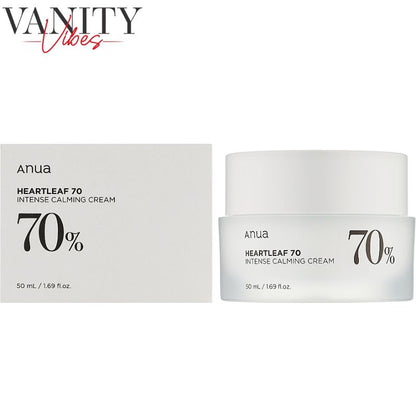 Anua Heartleaf 70% Intense Calming Cream 50 ml Soothes & Strengthens Sensitive Skin (K Beauty)