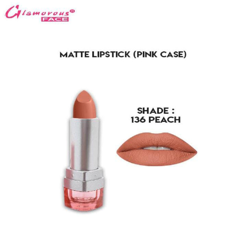 Glamorous Face Matte Lipstick Vitamin E & Aloe Vera Extracts (shade 136) (Peach)