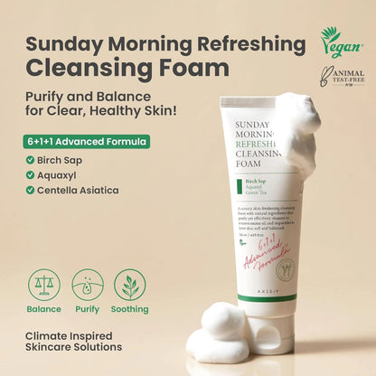 AXIS-Y Sunday Morning Refreshing Cleansing Foam 120 ml Gentle Deep Cleansing & Morning Refresh (K Beauty)