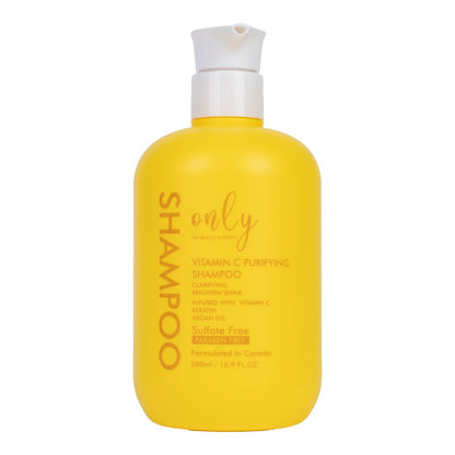 Only Vitamin C Purifying Shampoo 500ml – Deep Cleansing Hair Care Shampoo for Shine Boost, Oil Control, Scalp Refreshment & H