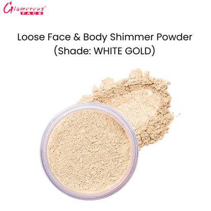 Glamorous Face Loose Face & Body Shimmer Powder (Shade: 10 White Gold)