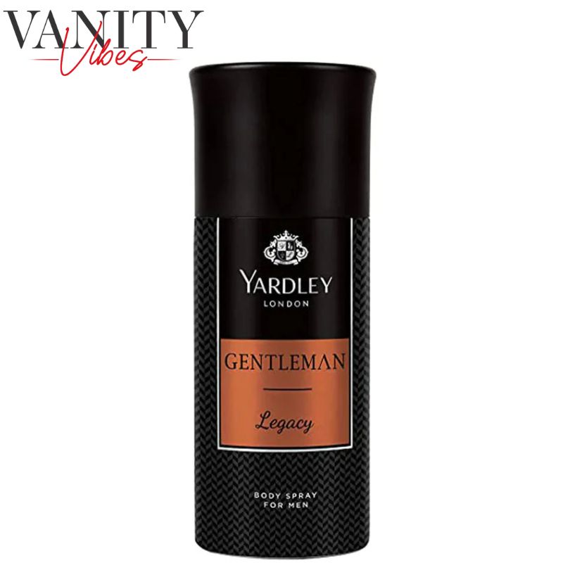Yardley London Gentleman Legacy Body Spray for Men 150 ml Rich Masculine Fragrance & Long‑Lasting Freshness