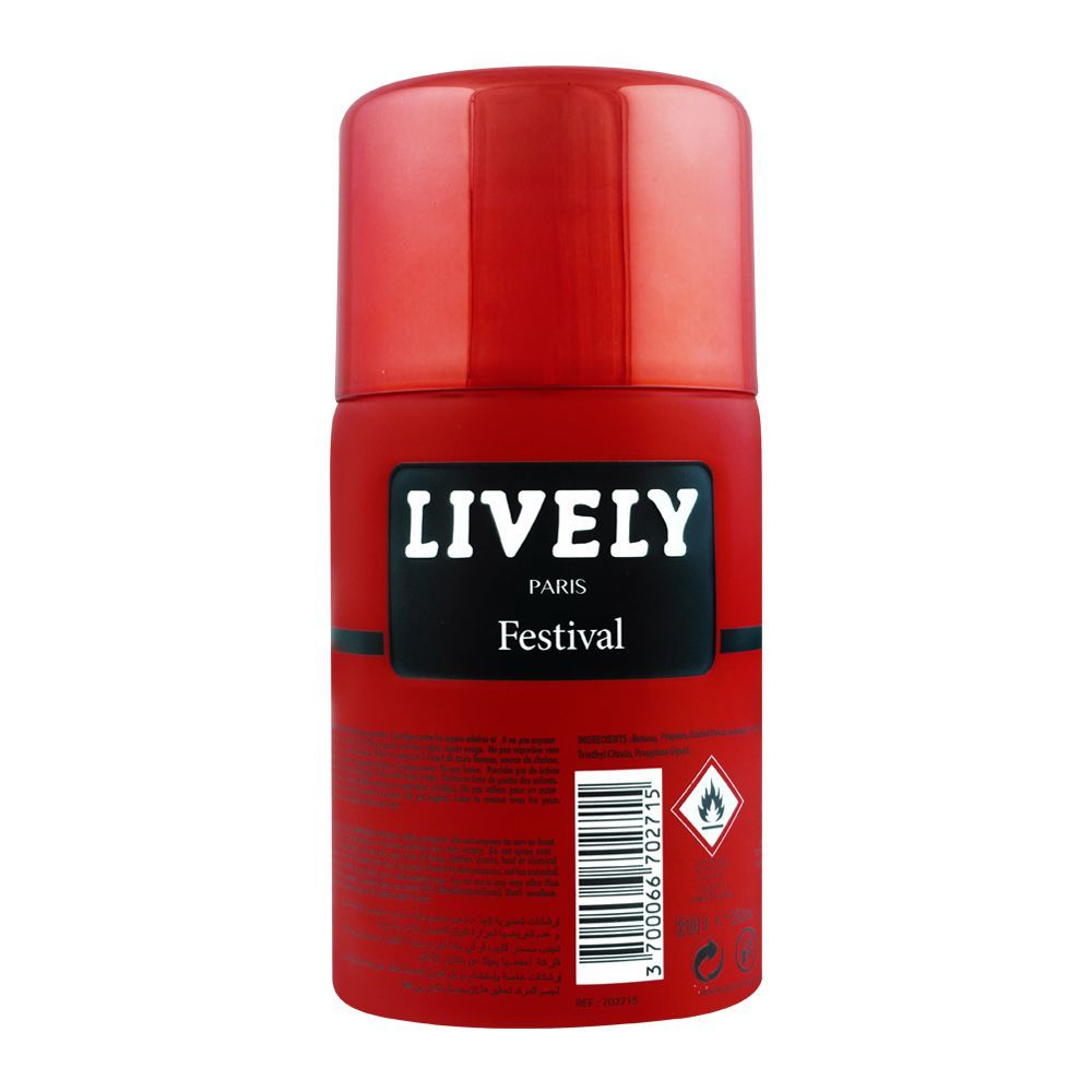 Lively Festival Paris Body Spray for Women 250ml Long-Lasting Fresh & Floral Fragrance