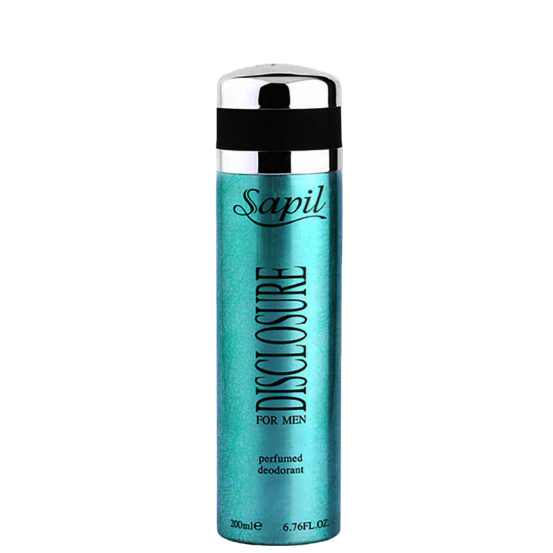 Sapil Disclosure Body Spray for Men 200ml - Long Lasting Fresh Masculine Fragrance Spray with All Day Odor Protection, Sweat 