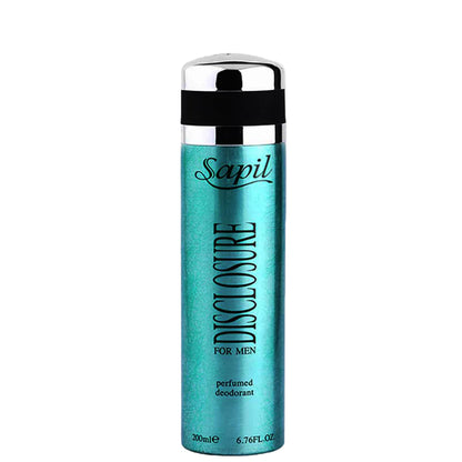 Sapil Disclosure Body Spray for Men 200ml - Long Lasting Fresh Masculine Fragrance Spray with All Day Odor Protection, Sweat 