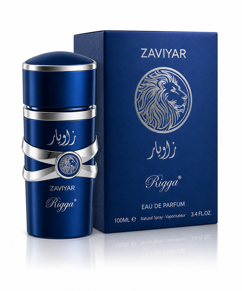 Rigga Zaviyar Blue Eau de Parfum 100ml - Long Lasting Fresh Aquatic Woody Fragrance Perfume for Men Strong Masculine Daily We