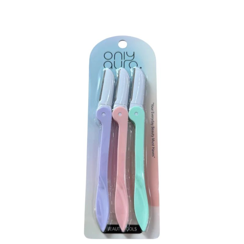 Only Aura Folding Eyebrow Razor 3pcs Set - Precision Facial Grooming Tool for Eyebrow Shaping, Smooth Hair Removal & Safe Eas
