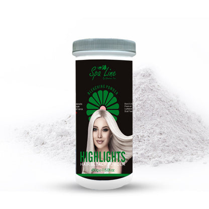 Spa line Hair Bleaching Powder For Highlights Bond Enforcing Premium Lightener 9+ Black 450 gm (White)