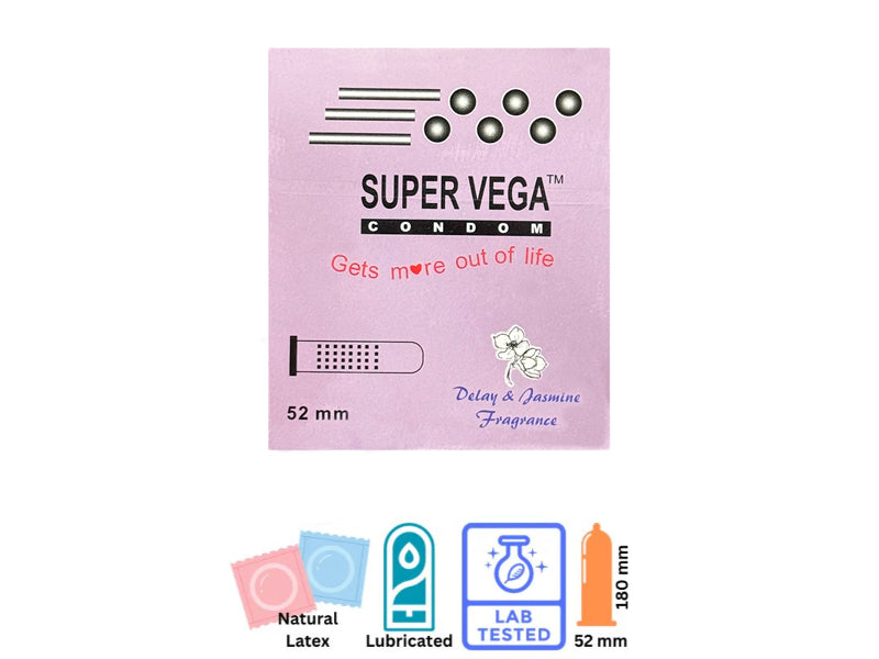 INNO SuperVega Jasmine Condoms Pack of 9 Condoms Delay & Jasmine Fragnance