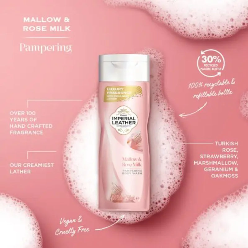 Imperial Leather Mallow and Rose Milk Pampering Body Wash 250ml