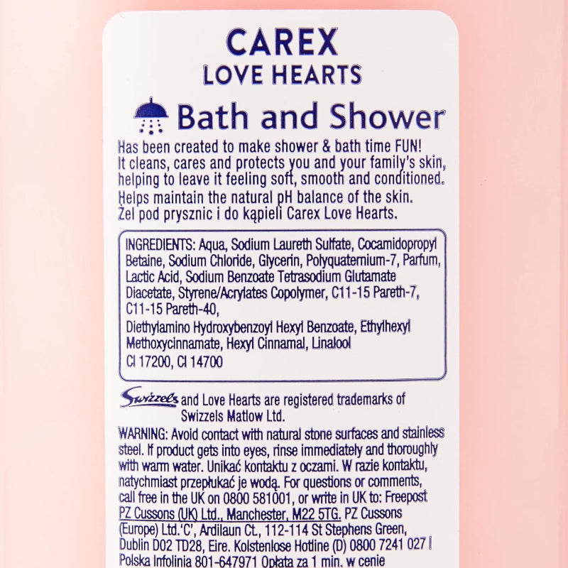 Carex Fun Edition Love Hearts Bath and Shower 500ml