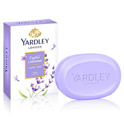Yardley London English Lavender Soap 100g - Luxury Moisturizing Bath Soap with Classic Floral Lavender Fragrance for Deep Cle
