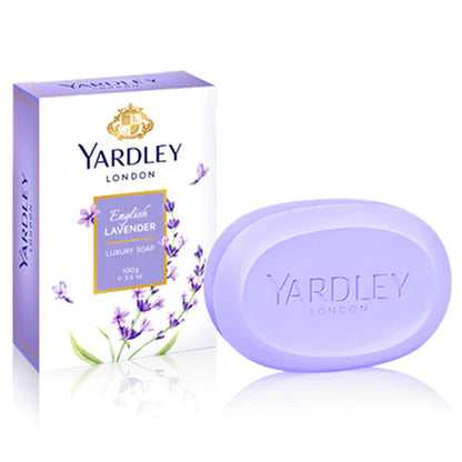 Yardley London English Lavender Soap 100g - Luxury Moisturizing Bath Soap with Classic Floral Lavender Fragrance for Deep Cle