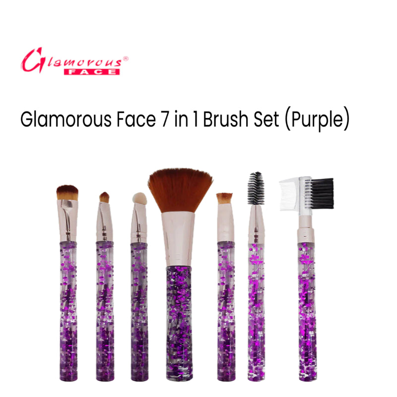 Glamorous Face 7 in 1 Brush Set (Purple)