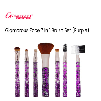 Glamorous Face 7 in 1 Brush Set (Purple)