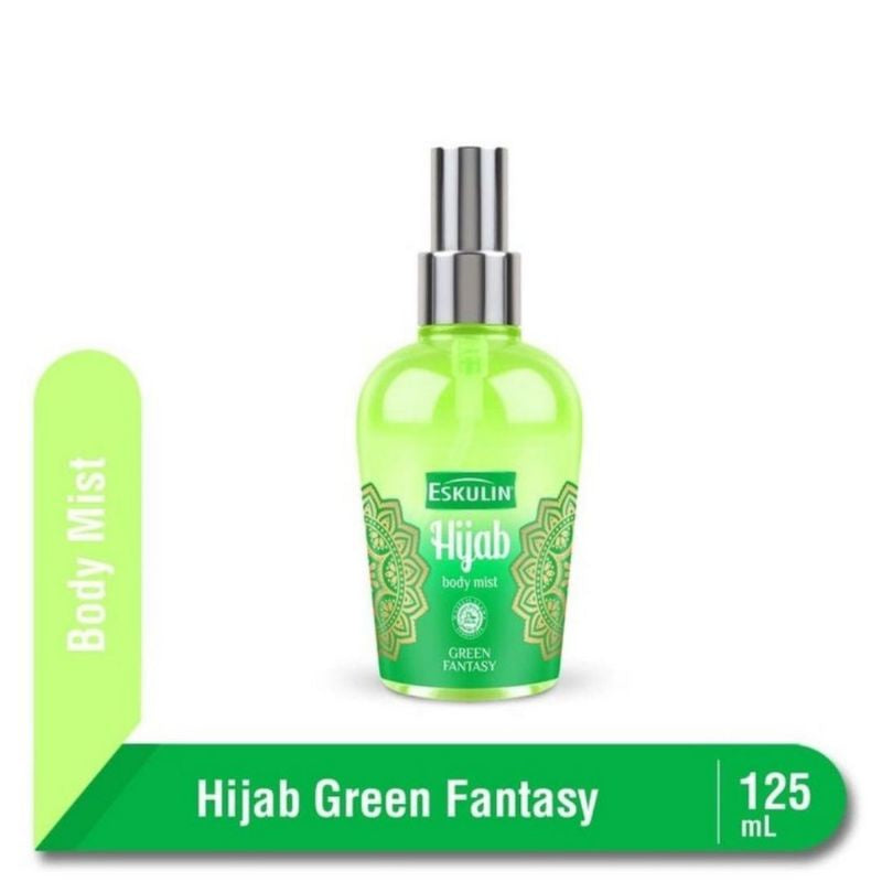 Eskulin Hijab Green Fantasy Spray Mist Cologne 125ml - Long Lasting Fresh Green Floral Fragrance Body Mist for Women Daily Us