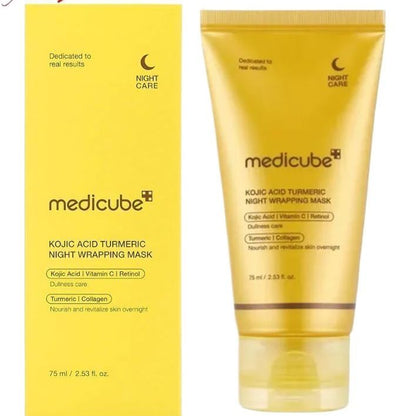 Medicube Kojic Acid Turmeric Night Wrapping Mask 75 ml Overnight Brightening & Skin Tone Repair (K Beauty)