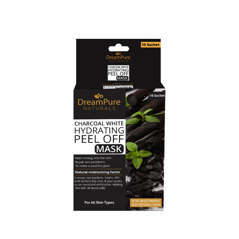 Dream Pure Naturals Charcoal white Hydrating Peel Off Mask (10 Sachet)