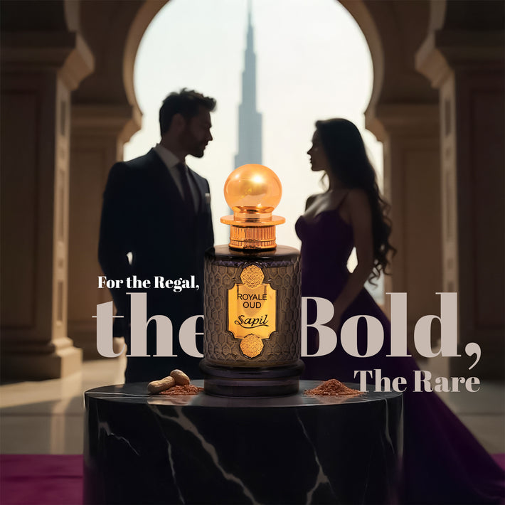 Sapil Royale Oud Eau de Parfum for Men & Women 100ml - Long Lasting Luxury Oud Woody Fragrance Perfume with Rich Oriental Not