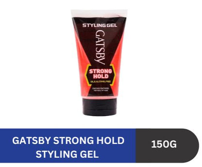 Gatsby Strong Hold Hair Styling Gel 150g - Long Lasting Maximum Hold Gel for Sharp Hairstyles, Wet Look Shine & All Day Stron