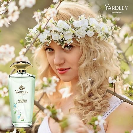Yardley London Imperial Jasmine Eau de Toilette for Women 125ml - Elegant White Floral Jasmine Fragrance Perfume with Orange 