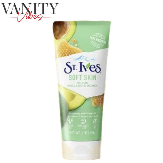 St. Ives Soft Skin Scrub Avocado & Honey 170g Nourishing & Gentle Exfoliating Face Scrub