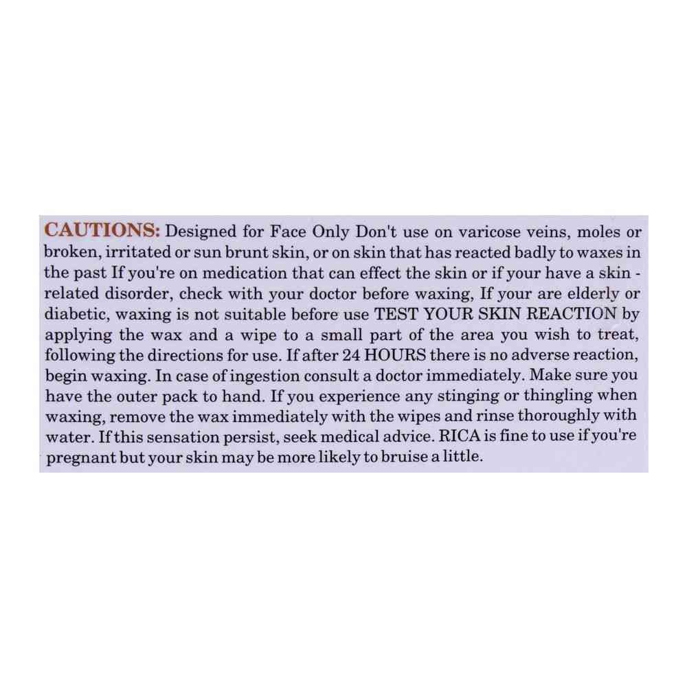 Rica Strawberry Face Wax Strip 20Strips For Dry Skin