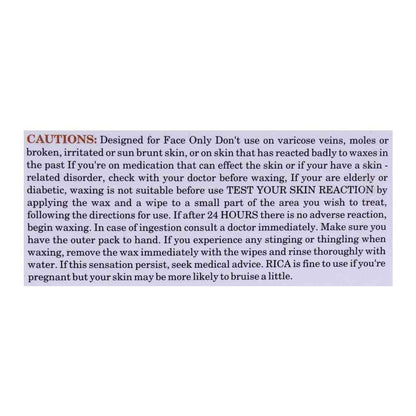Rica Strawberry Face Wax Strip 20Strips For Dry Skin