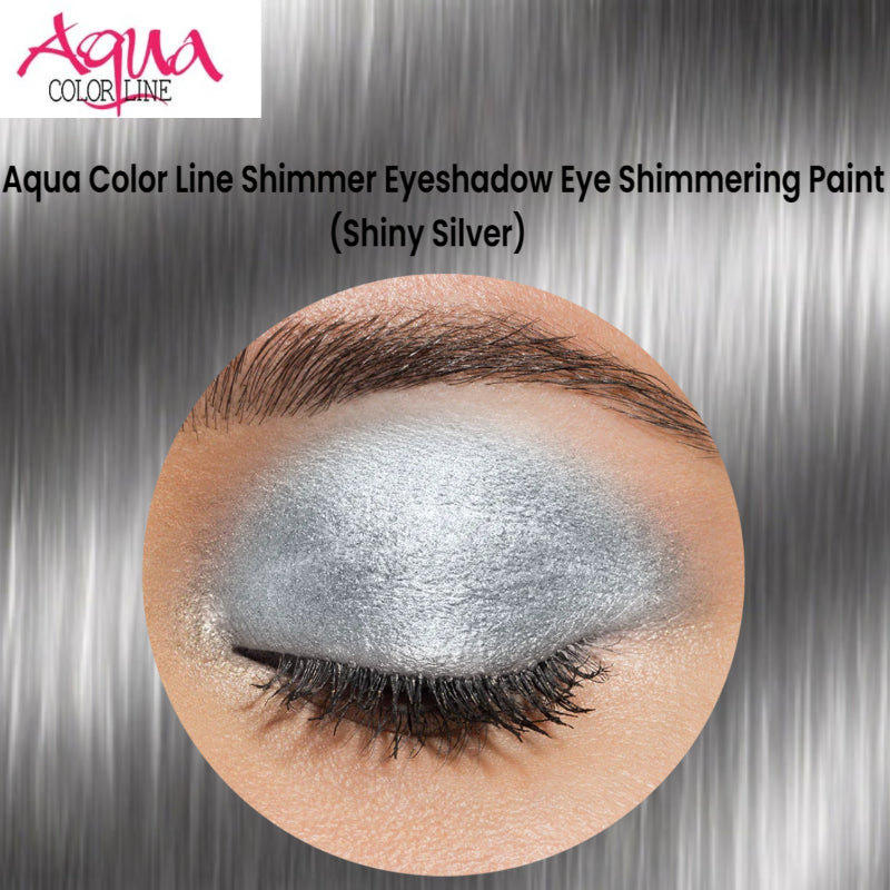 Aqua Color Line Shimmer Eyeshadow Eye Shimmering Paint (Shiny Silver)